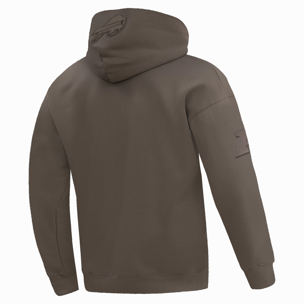NFL BUFFALO BILLS NEUTRAL DROP SHOULDER MEN'S PULLOVER HOODIE (DARK TAUPE)