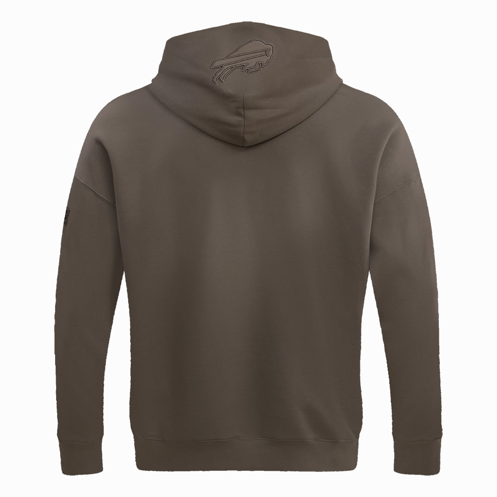 NFL BUFFALO BILLS NEUTRAL DROP SHOULDER MEN'S PULLOVER HOODIE (DARK TAUPE)
