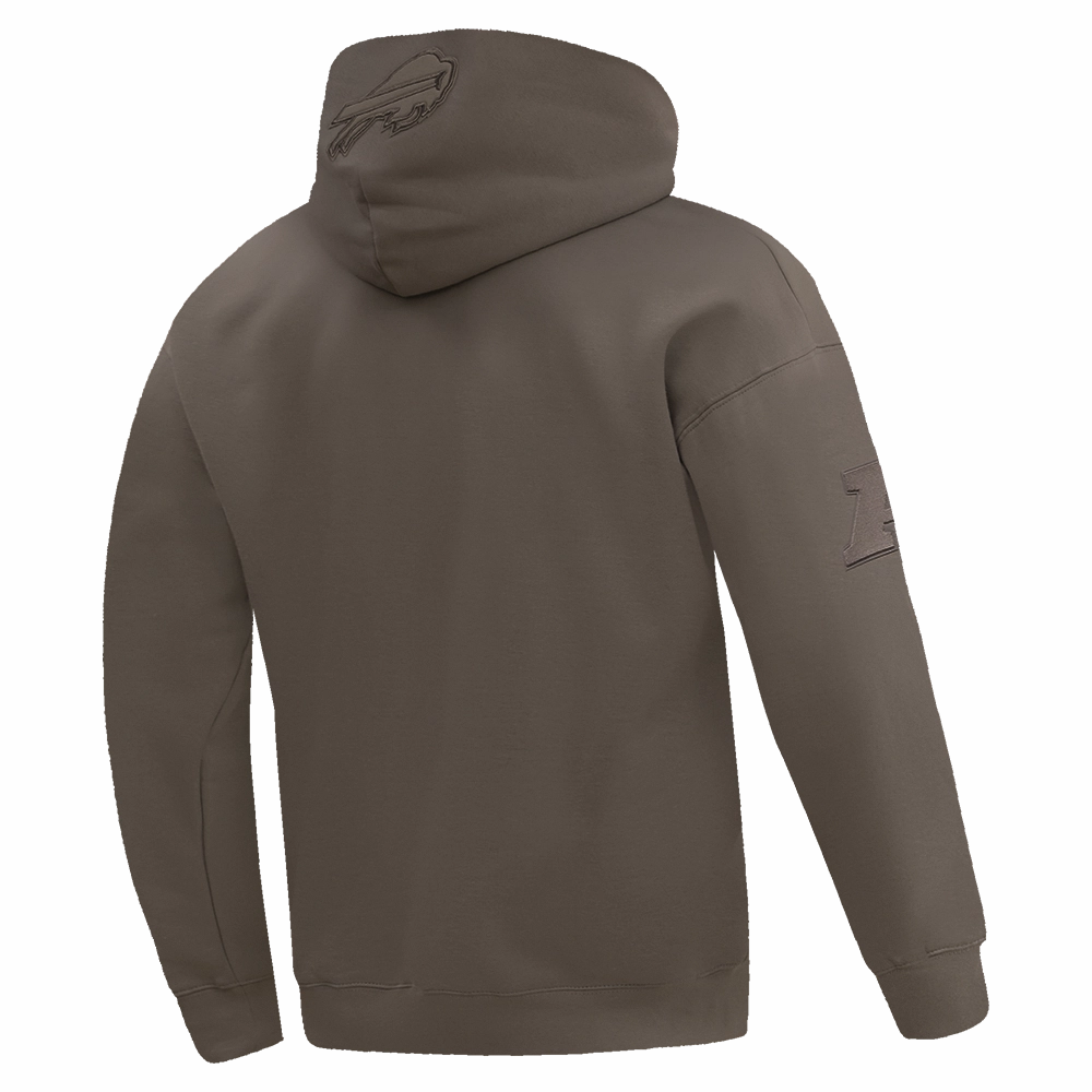NFL BUFFALO BILLS NEUTRAL DROP SHOULDER MEN'S PULLOVER HOODIE (DARK TAUPE)