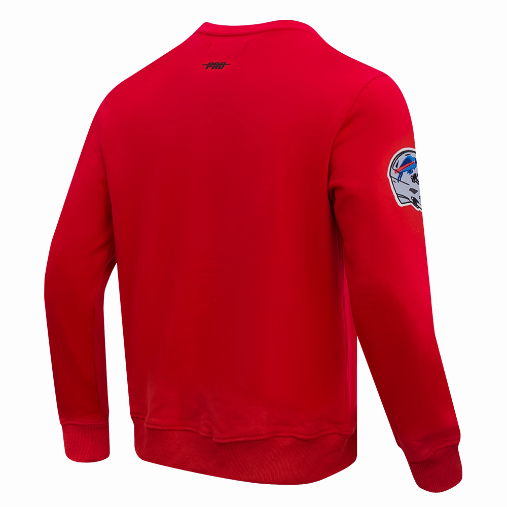 NFL BUFFALO BILLS OLD ENGLISH MEN'S CREWNECK (RED)