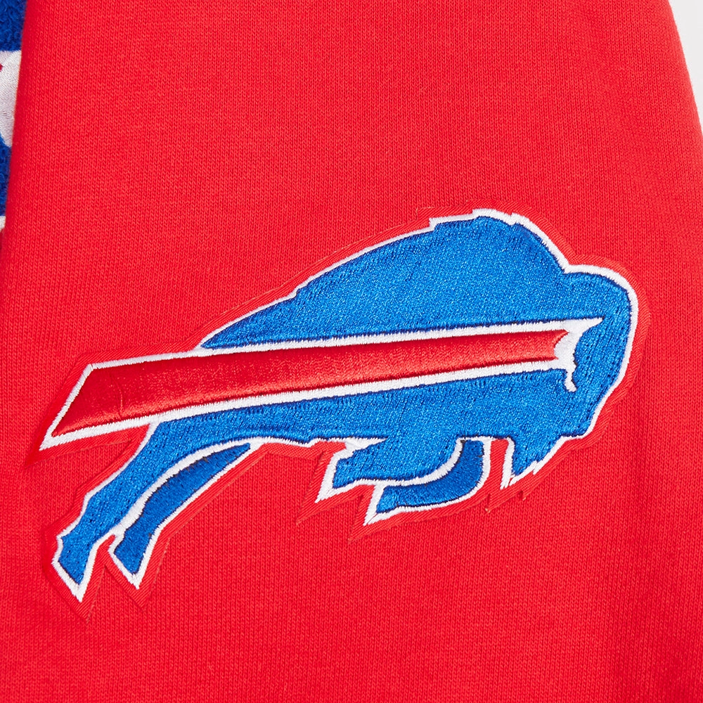 NFL BUFFALO BILLS OLD ENGLISH MEN'S CREWNECK (RED)