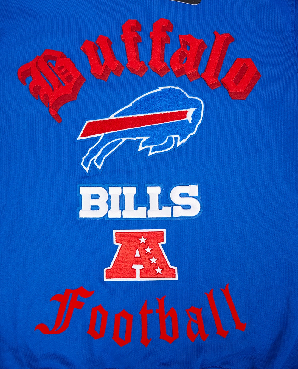 NFL BUFFALO BILLS OLD ENGLISH MEN'S CREWNECK (ROYAL BLUE)
