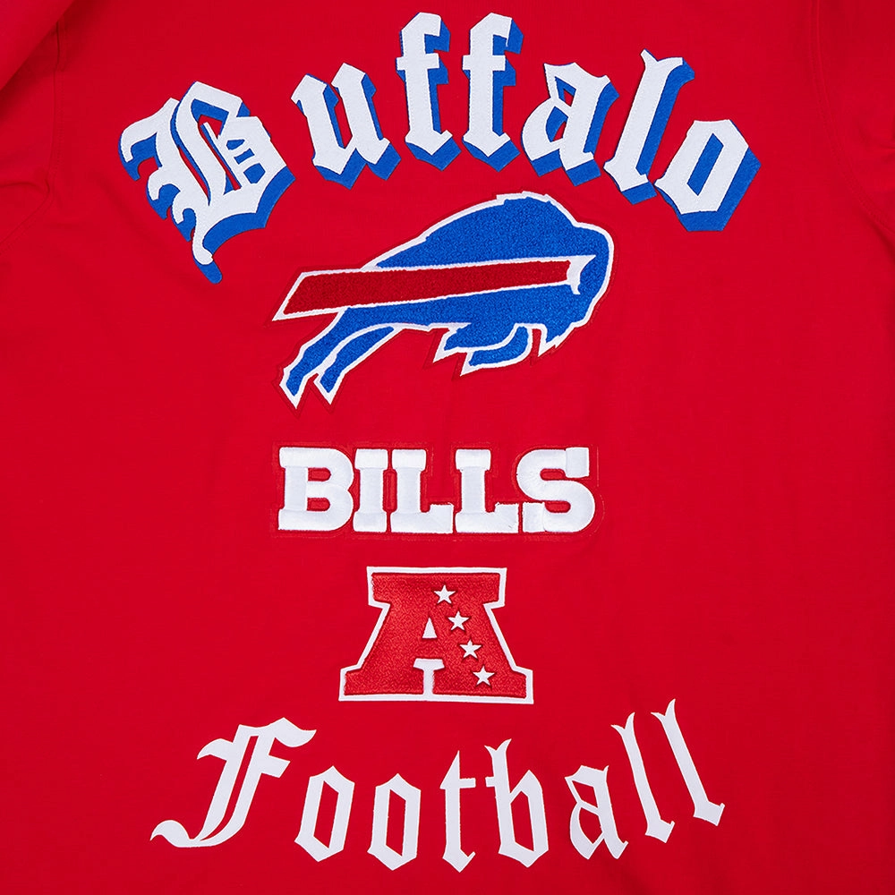 NFL BUFFALO BILLS OLD ENGLISH MEN'S TEE (RED)