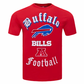 NFL BUFFALO BILLS OLD ENGLISH MEN'S TEE (RED)