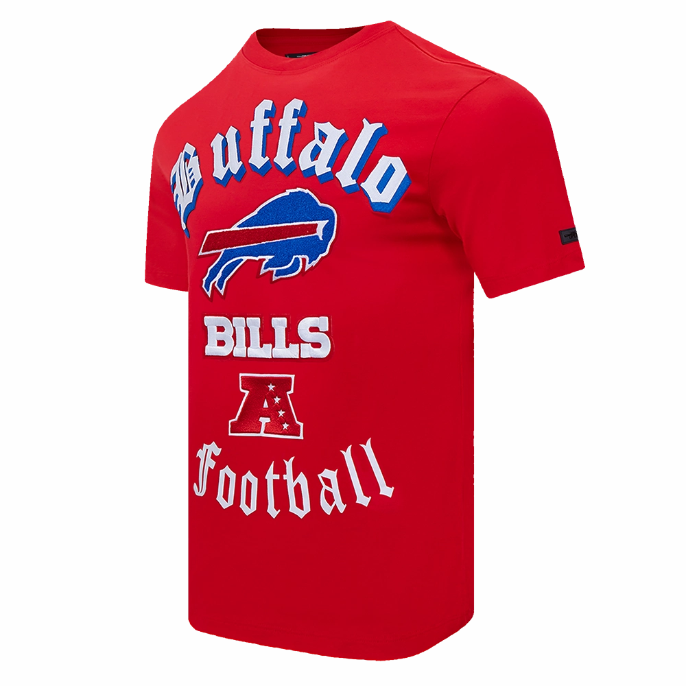 NFL BUFFALO BILLS OLD ENGLISH MEN'S TEE (RED)