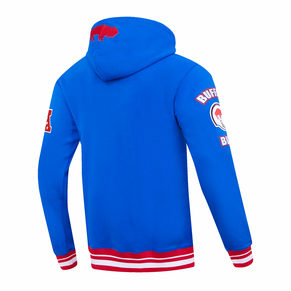 NFL BUFFALO BILLS RETRO CLASSIC MEN'S PULLOVER HOODIE (ROYAL BLUE/RED)