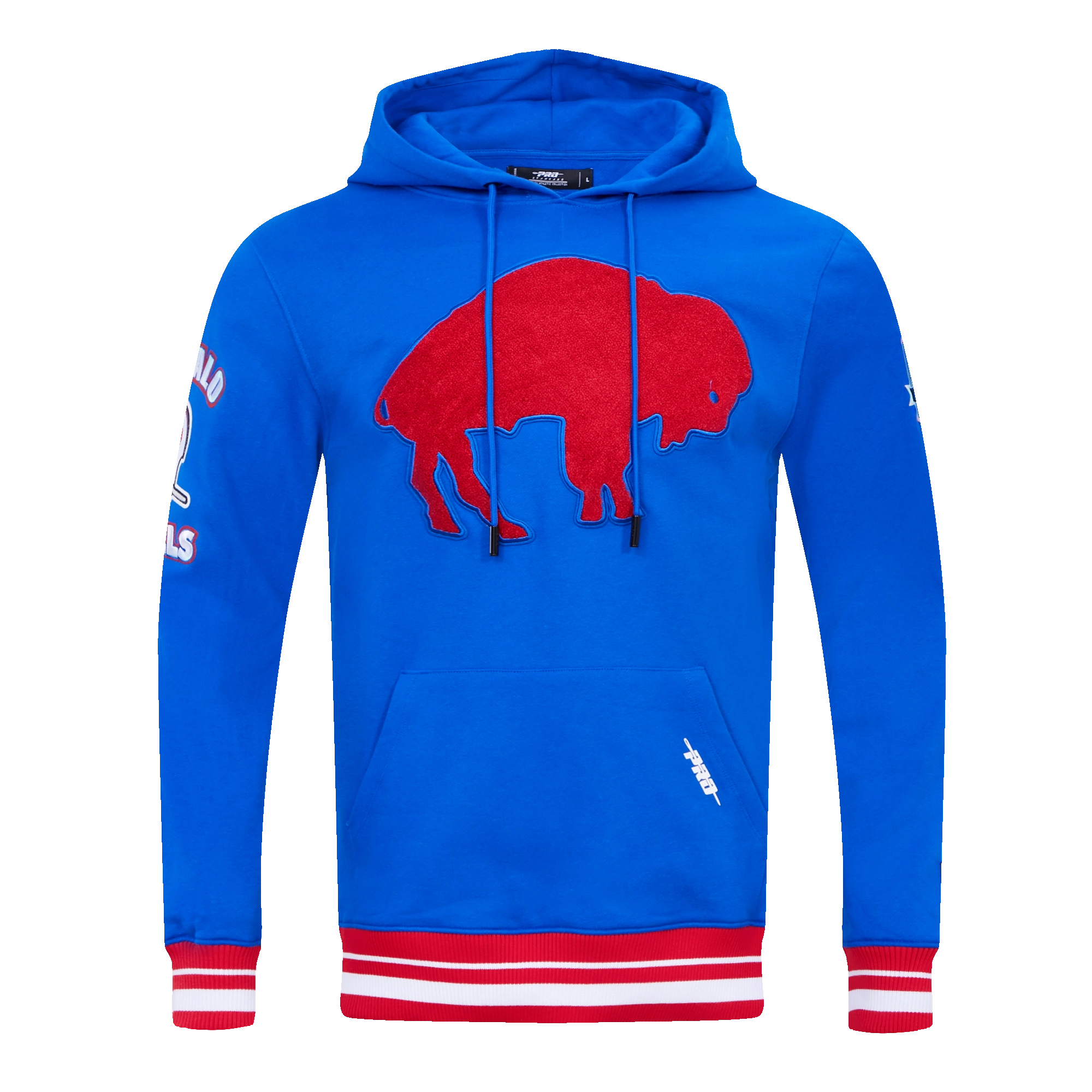 NFL BUFFALO BILLS RETRO CLASSIC MEN'S PULLOVER HOODIE (ROYAL BLUE/RED)