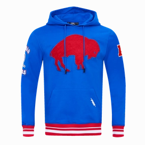NFL BUFFALO BILLS RETRO CLASSIC MEN'S PULLOVER HOODIE (ROYAL BLUE/RED)