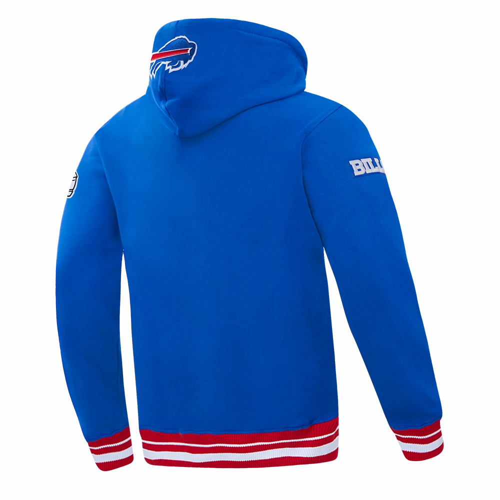 NFL BUFFALO BILLS SCRIPT TAIL MEN'S RIB FLC PO HOODIE (RED)