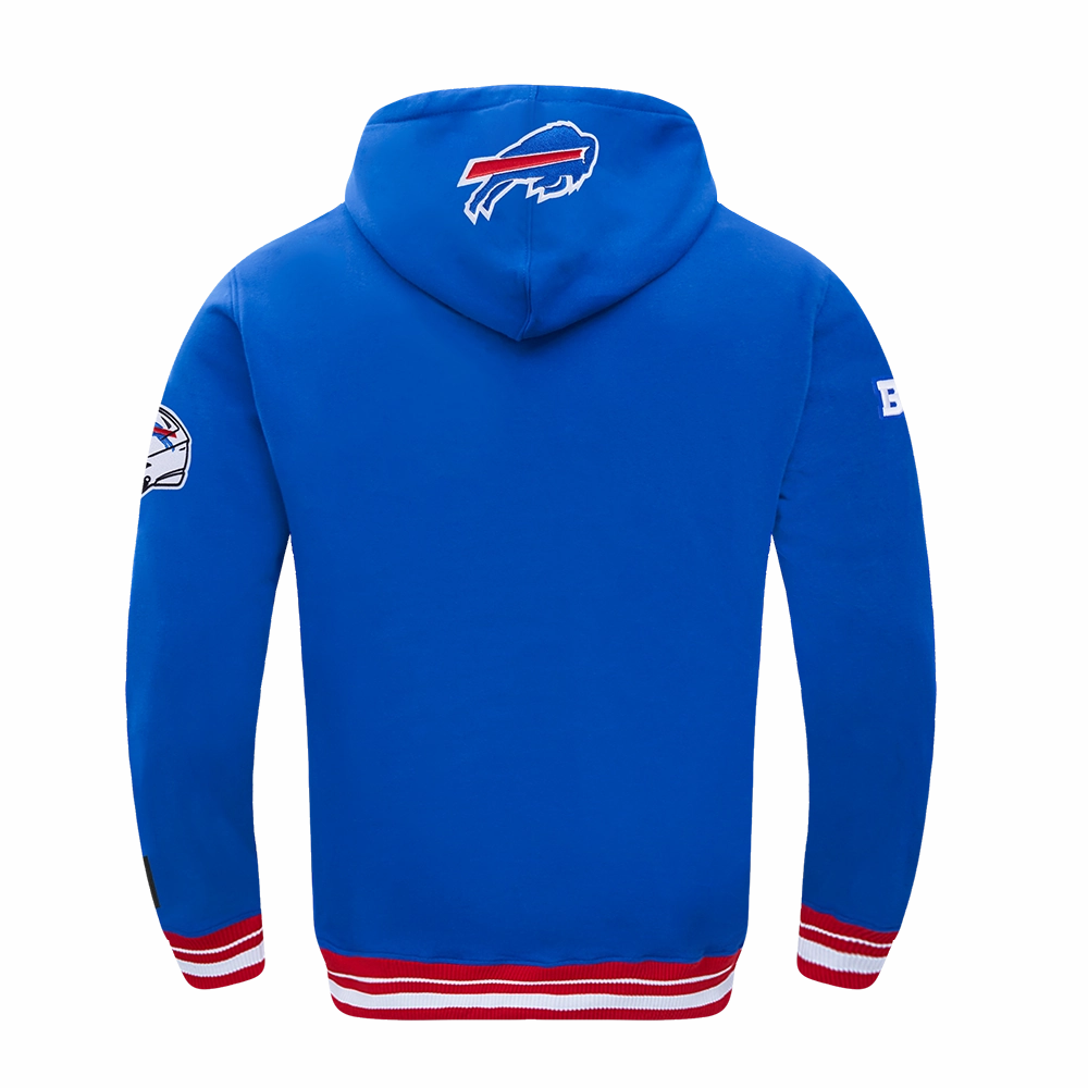 NFL BUFFALO BILLS SCRIPT TAIL MEN'S RIB FLC PO HOODIE (RED)