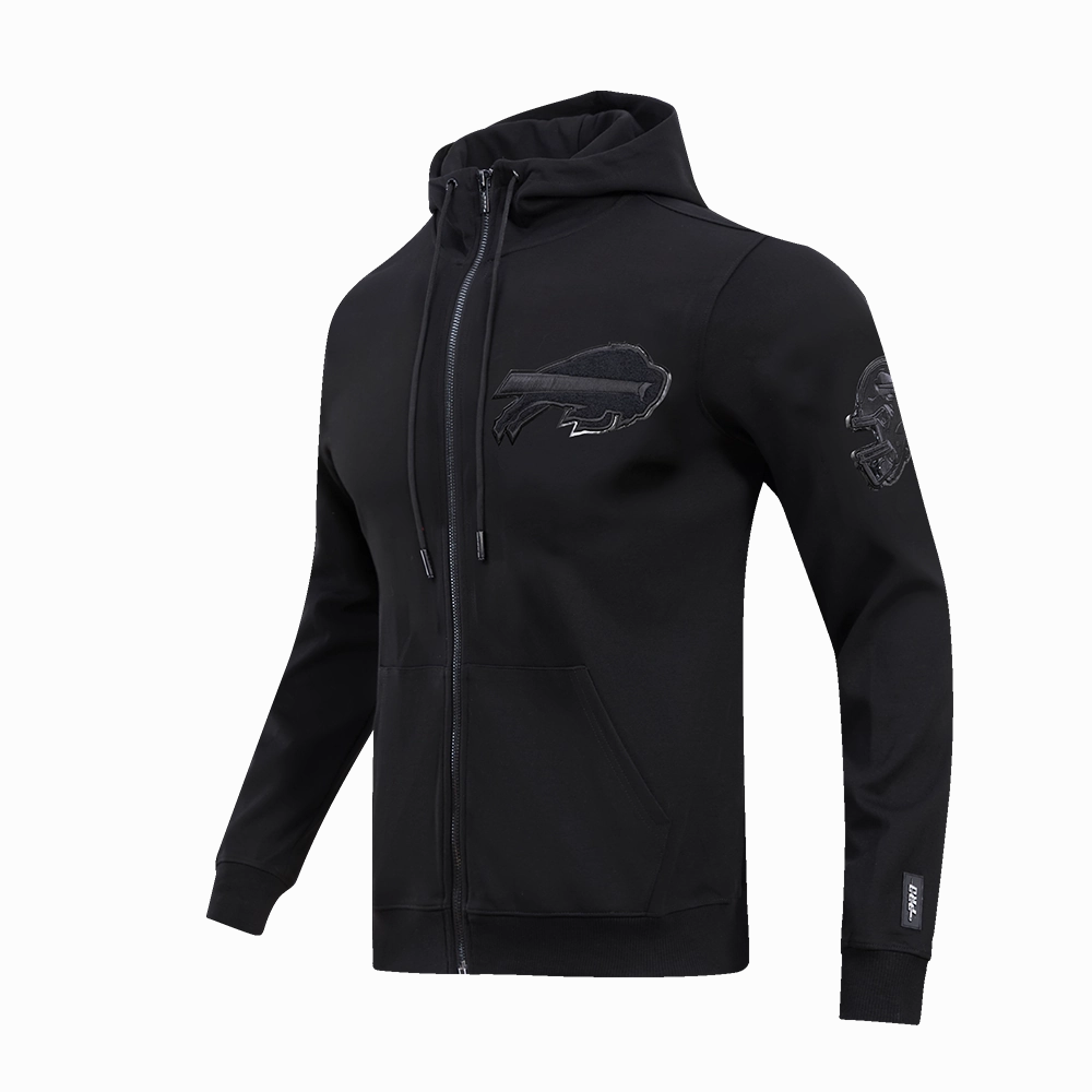 NFL BUFFALO BILLS TRIPLE BLACK FULL ZIP HOODIE  (TRIPLE BLACK)