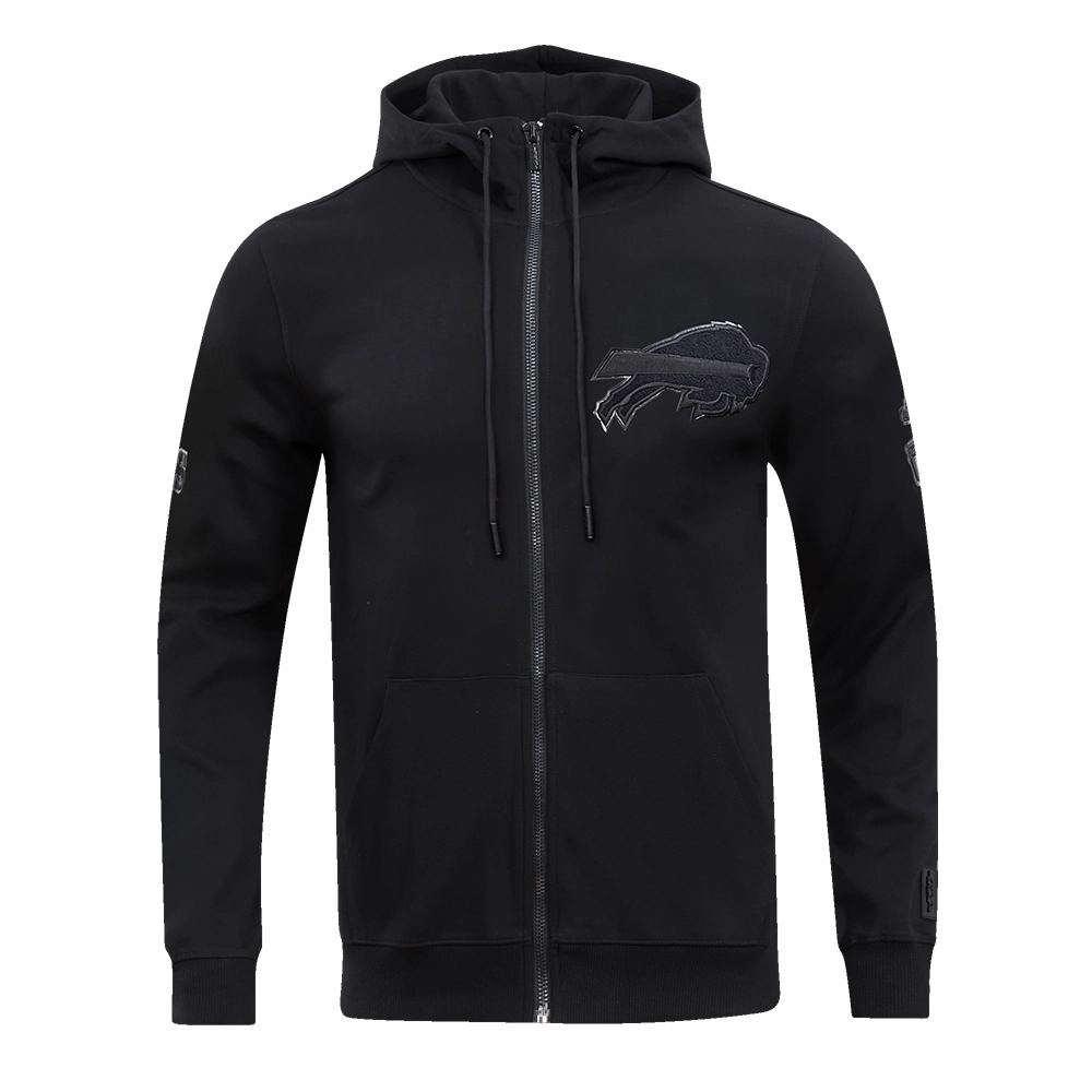 NFL BUFFALO BILLS TRIPLE BLACK FULL ZIP HOODIE  (TRIPLE BLACK)