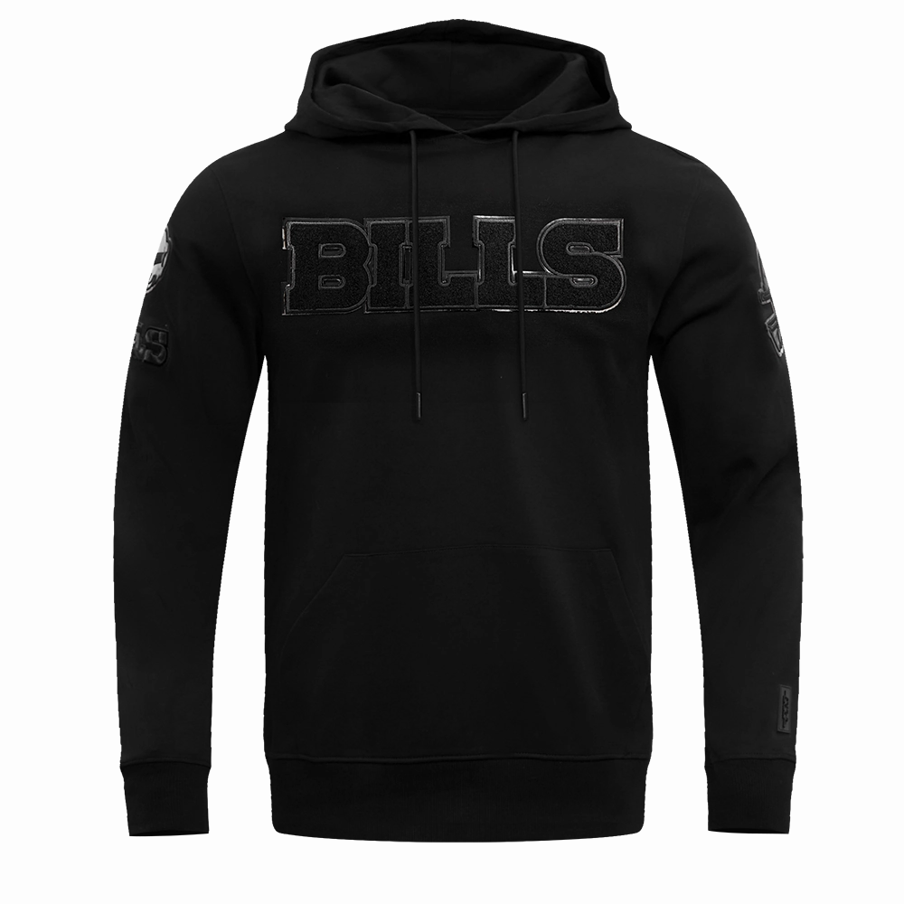 NFL BUFFALO BILLS TRIPLE BLACK MEN'S PULLOVER HOODIE (TRIPLE BLACK)