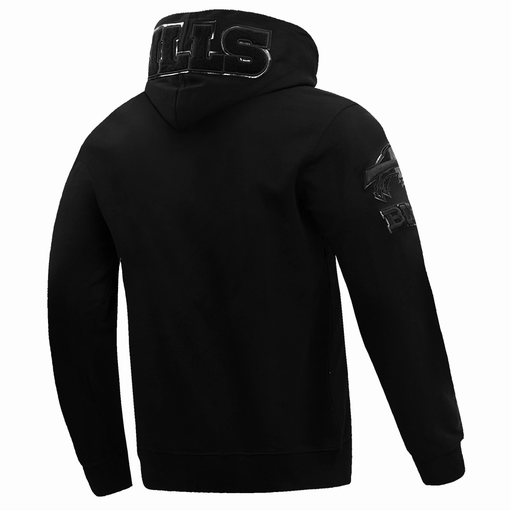 NFL BUFFALO BILLS TRIPLE BLACK MEN'S PULLOVER HOODIE (TRIPLE BLACK)
