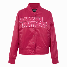 NFL CAROLINA PANTHERS TRIPLE PINK WOMEN'S SATIN JACKET (BEETROOT PURPLE)
