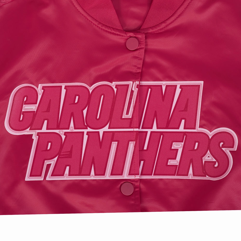 NFL CAROLINA PANTHERS TRIPLE PINK WOMEN'S SATIN JACKET (BEETROOT PURPLE)