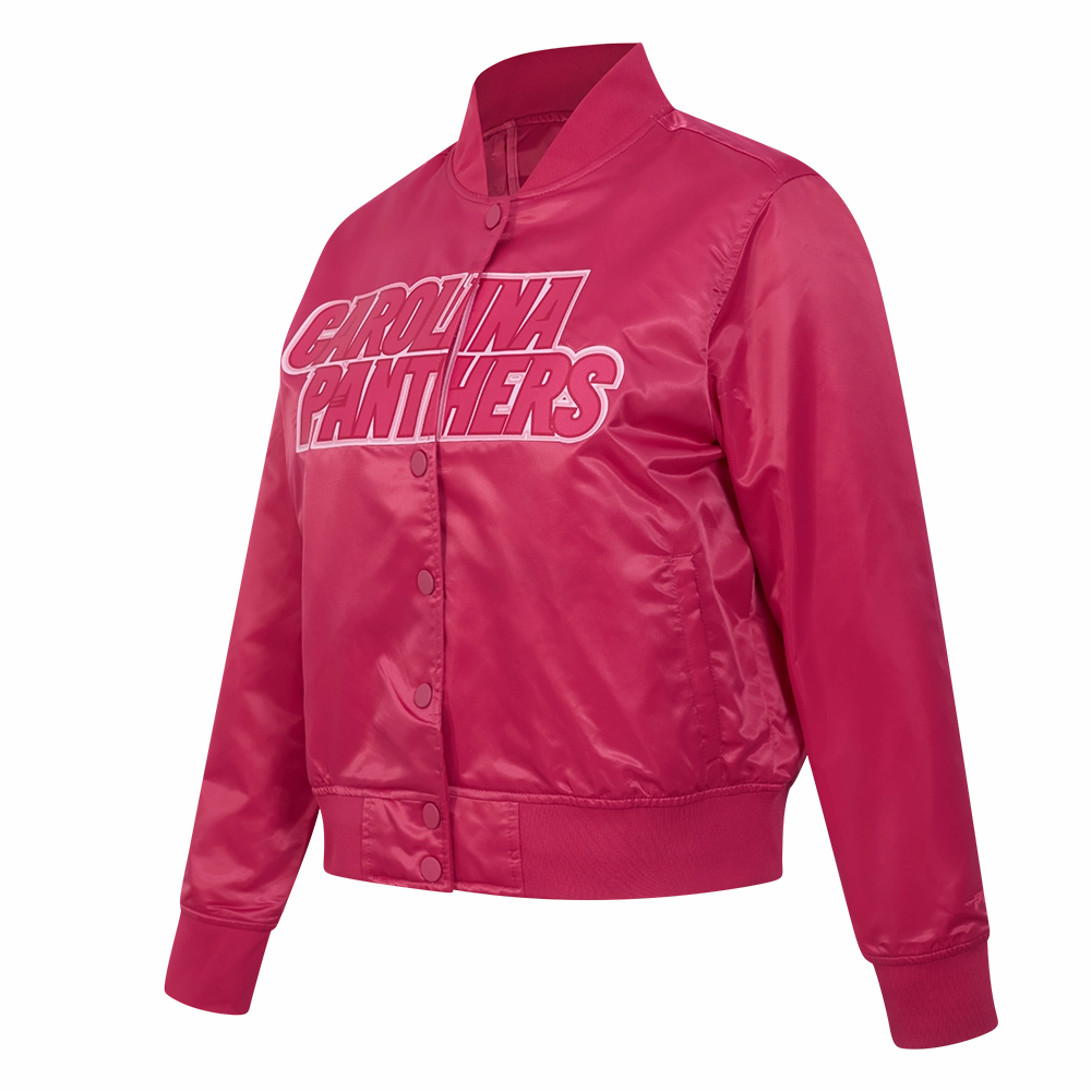 NFL CAROLINA PANTHERS TRIPLE PINK WOMEN'S SATIN JACKET (BEETROOT PURPLE)