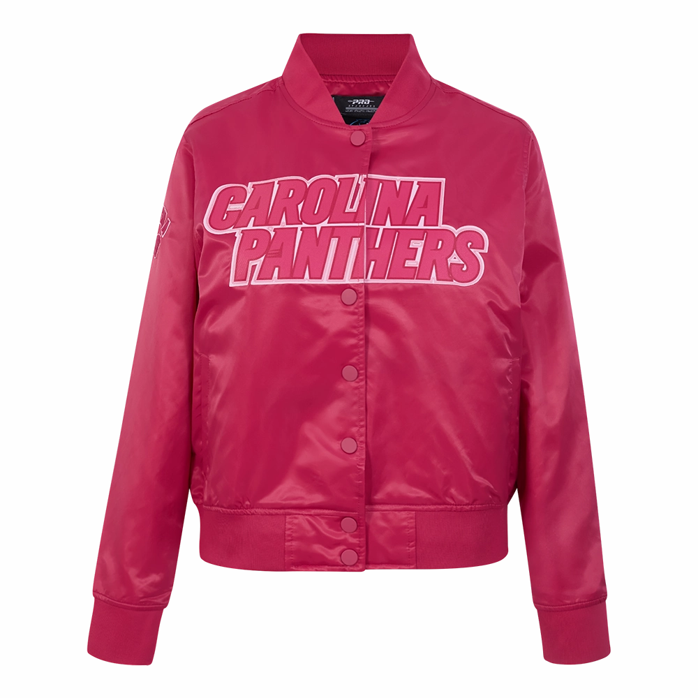 NFL CAROLINA PANTHERS TRIPLE PINK WOMEN'S SATIN JACKET (BEETROOT PURPLE)