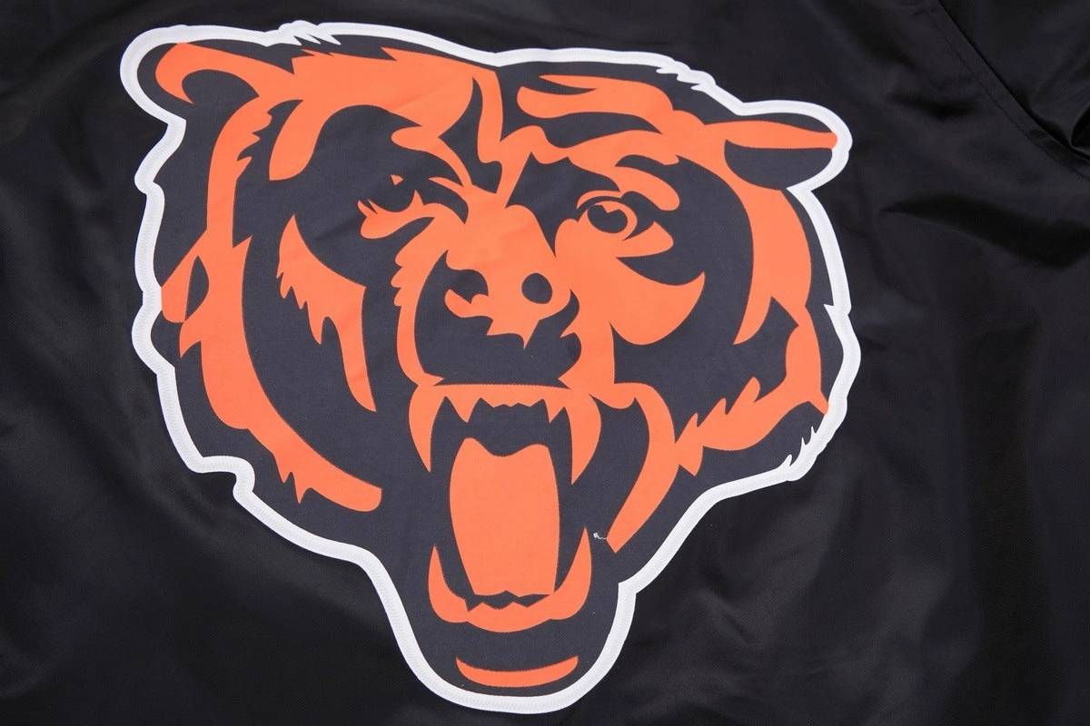 NFL CHICAGO BEARS BIG LOGO MEN'S SATIN JACKET (BLACK)