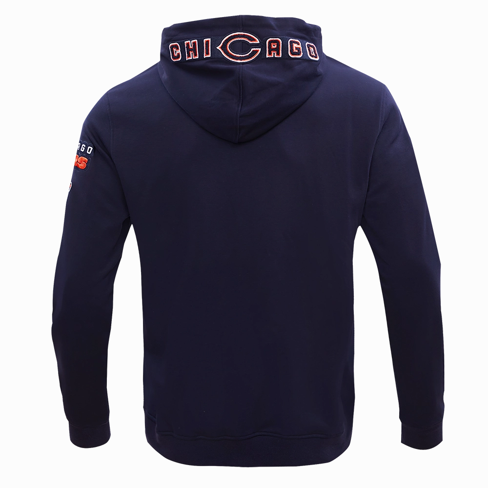 NFL CHICAGO BEARS CLASSIC CHENILLE MEN'S FULL ZIP HOODIE  (MIDNIGHT NAVY)
