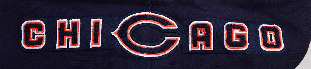 NFL CHICAGO BEARS CLASSIC CHENILLE MEN'S FULL ZIP HOODIE  (MIDNIGHT NAVY)