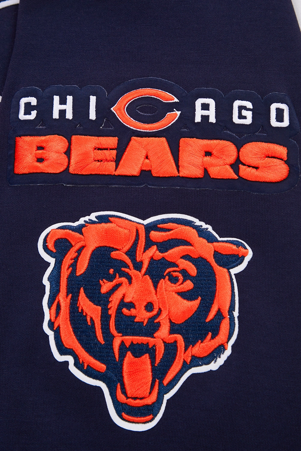 NFL CHICAGO BEARS CLASSIC CHENILLE MEN'S FULL ZIP HOODIE  (MIDNIGHT NAVY)
