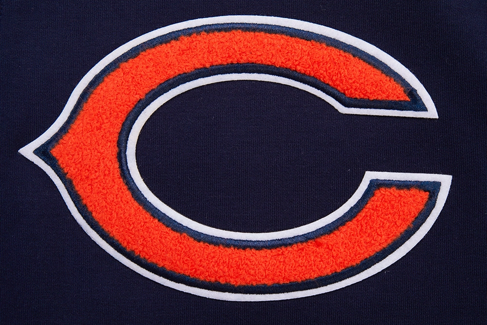 NFL CHICAGO BEARS CLASSIC CHENILLE MEN'S FULL ZIP HOODIE  (MIDNIGHT NAVY)