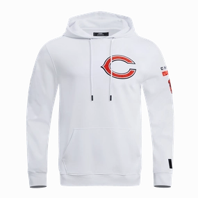 NFL CHICAGO BEARS CLASSIC CHENILLE MEN'S PULLOVER HOODIE (WHITE)