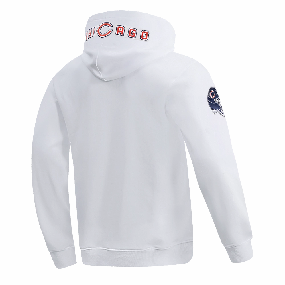 NFL CHICAGO BEARS CLASSIC CHENILLE MEN'S PULLOVER HOODIE (WHITE)