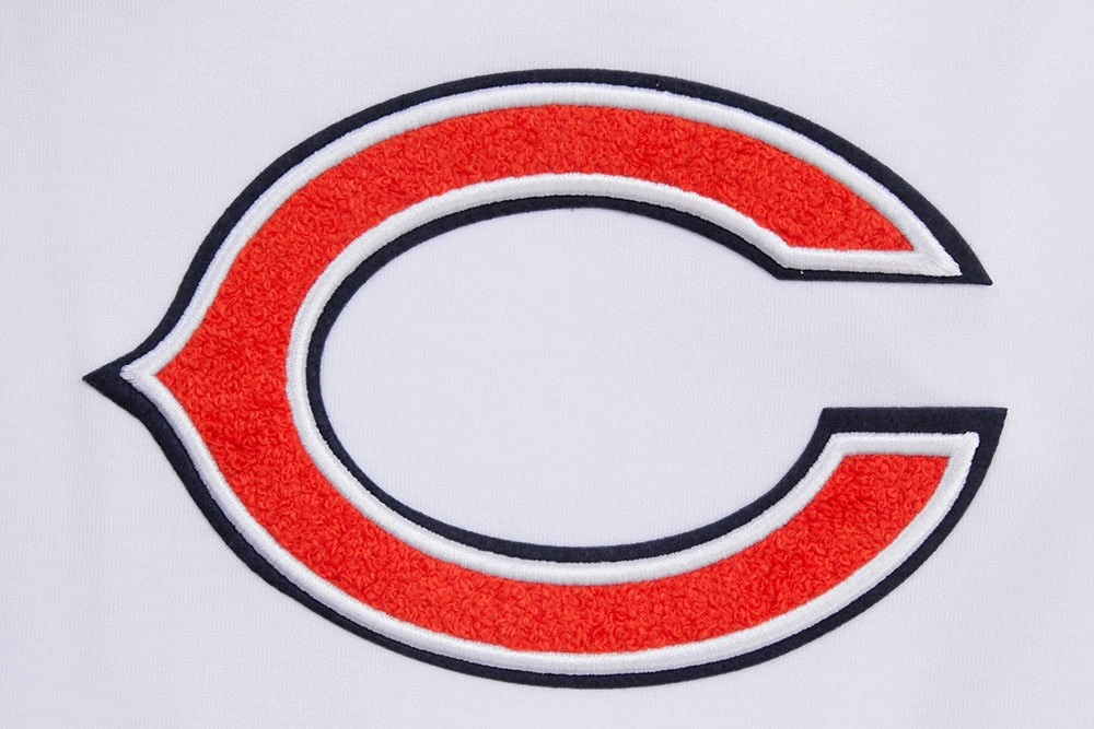 NFL CHICAGO BEARS CLASSIC CHENILLE MEN'S PULLOVER HOODIE (WHITE)