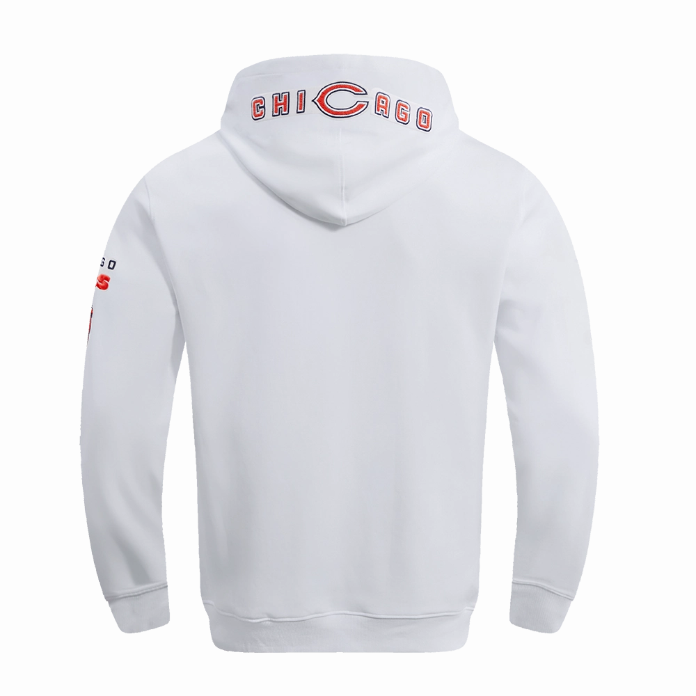 NFL CHICAGO BEARS CLASSIC CHENILLE MEN'S PULLOVER HOODIE (WHITE)