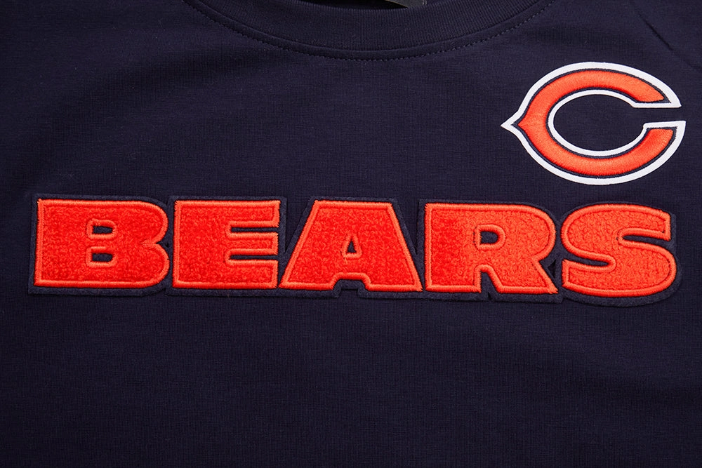 NFL CHICAGO BEARS CLASSIC SHORT SLEEVE WOMEN'S SINGLE JERSEY SLIM FIT TEE (MIDNIGHT NAVY)