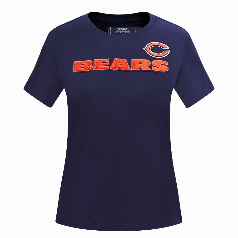 NFL CHICAGO BEARS CLASSIC SHORT SLEEVE WOMEN'S SINGLE JERSEY SLIM FIT TEE (MIDNIGHT NAVY)