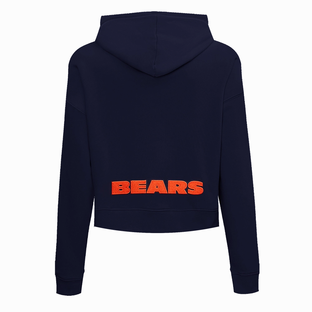 NFL CHICAGO BEARS CLASSIC WOMEN'S FLEECE CROPPED PULLOVER HOODIE (MIDNIGHT NAVY)