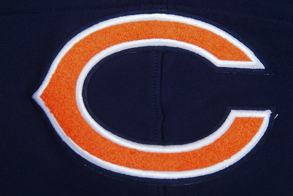 NFL CHICAGO BEARS MASHUP MEN'S RIB PULLOVER HOODIE (MIDNIGHT NAVY/ORANGE/MIDNIGHT NAVY)