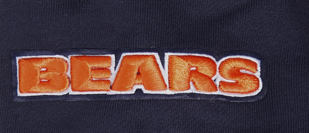 NFL CHICAGO BEARS SCRIPT TAIL MEN'S RIB FLC PO HOODIE (MIDNIGHT NAVY/ORANGE/MIDNIGHT NAVY)