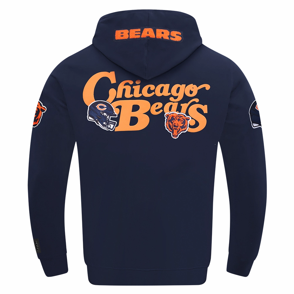 NFL CHICAGO BEARS SOUVENIR MEN'S FLEECE PULLOVER HOODIE (MIDNIGHT NAVY)