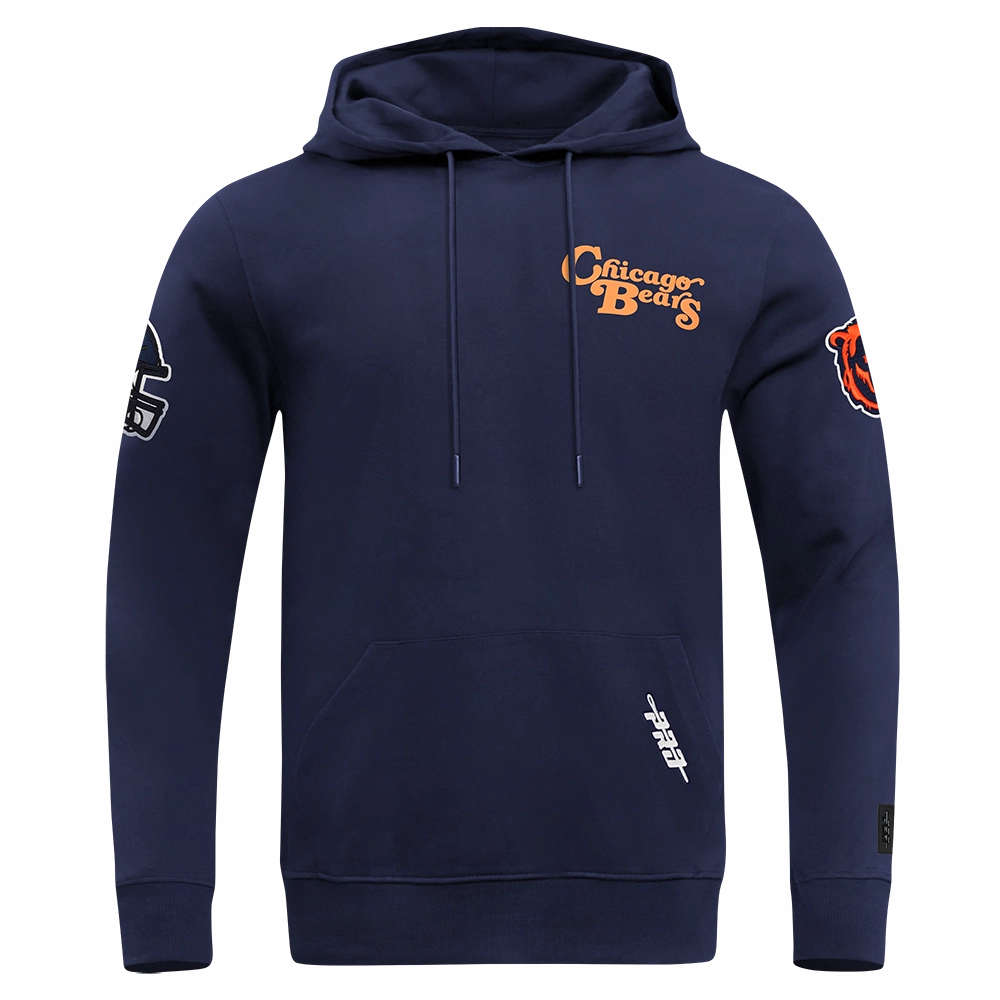 NFL CHICAGO BEARS SOUVENIR MEN'S FLEECE PULLOVER HOODIE (MIDNIGHT NAVY)