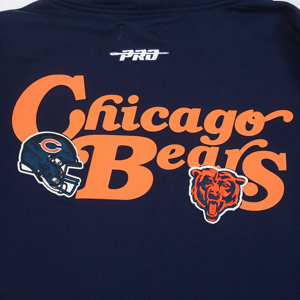 NFL CHICAGO BEARS SOUVENIR MEN'S FLEECE PULLOVER HOODIE (MIDNIGHT NAVY)