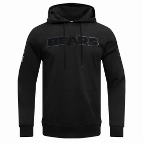NFL CHICAGO BEARS TRIPLE BLACK MEN'S PULLOVER HOODIE (TRIPLE BLACK)