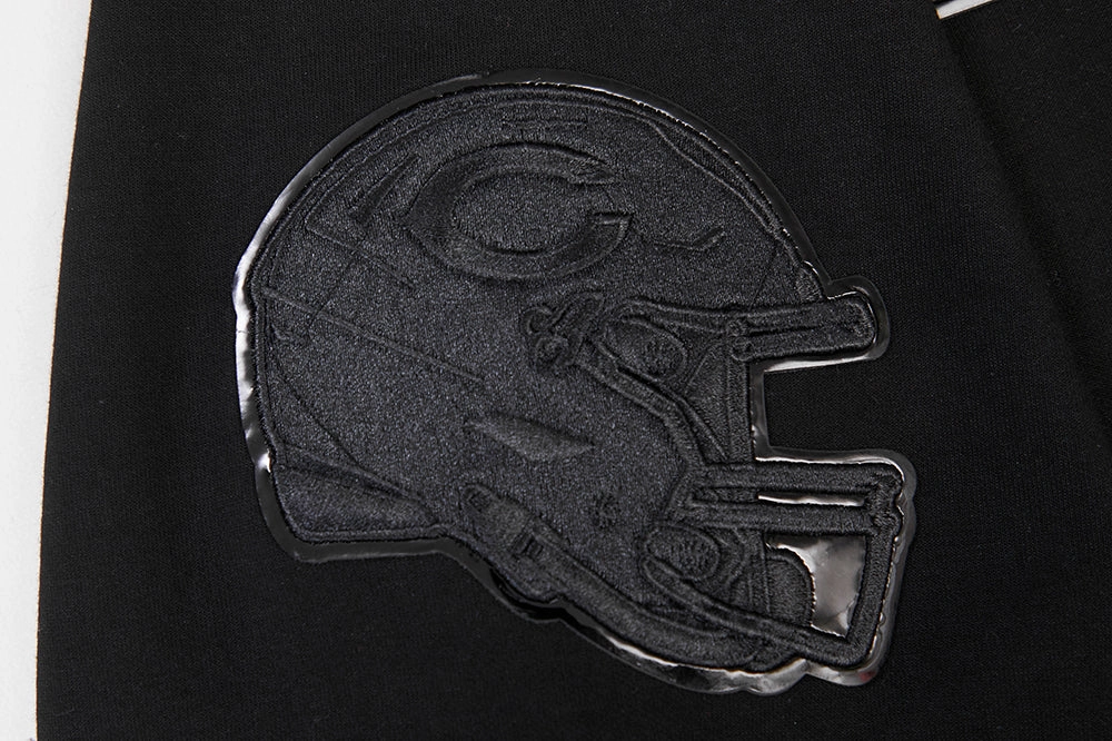 NFL CHICAGO BEARS TRIPLE BLACK MEN'S PULLOVER HOODIE (TRIPLE BLACK)