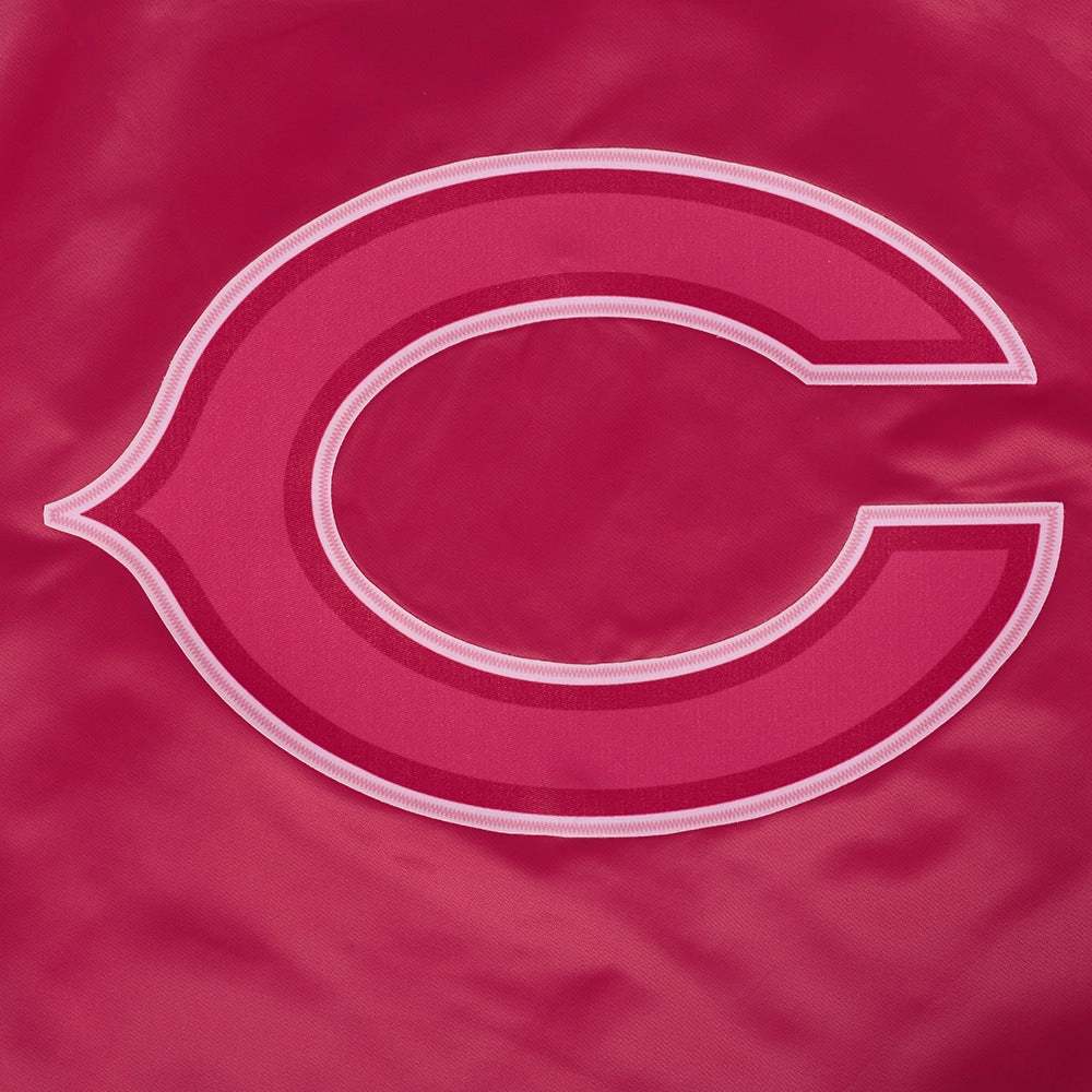 NFL CHICAGO BEARS TRIPLE PINK WOMEN'S SATIN JACKET (BEETROOT PURPLE)