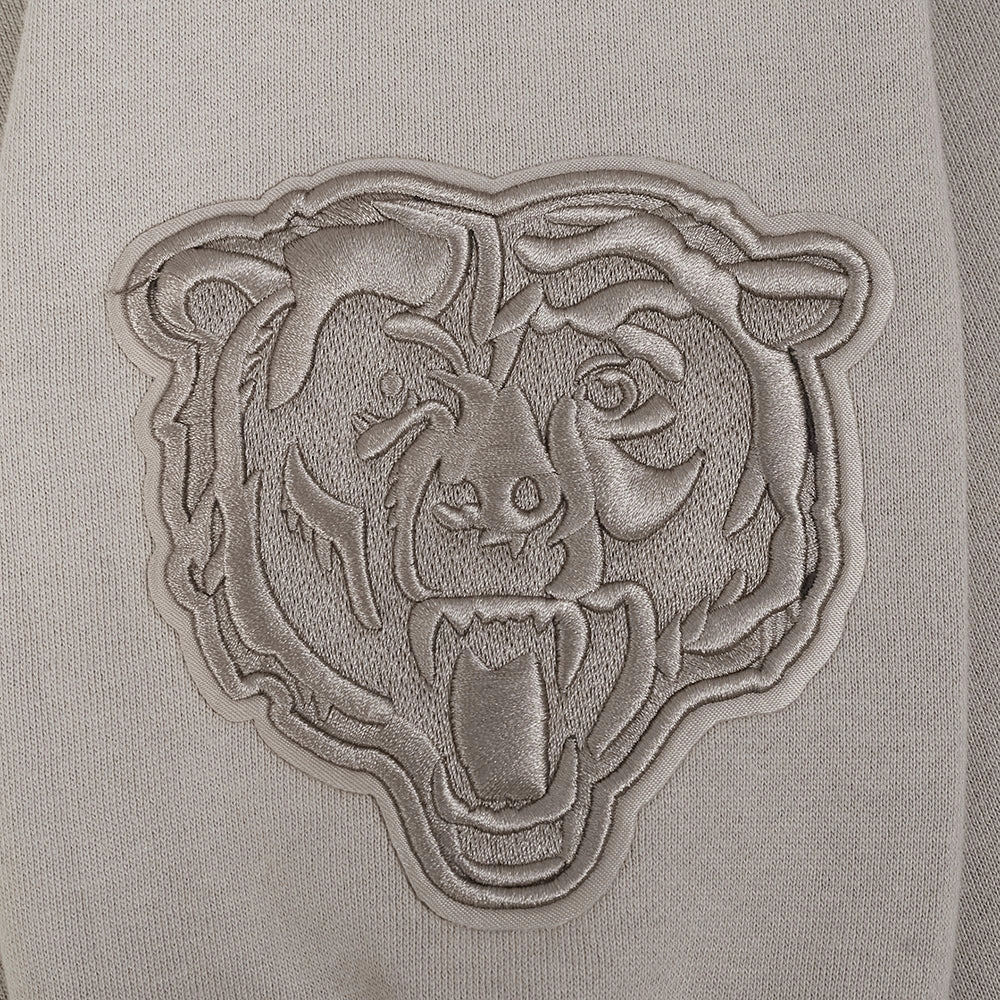 NFL CHICAGO BEARS WINGSPAN MEN'S DROP SHOULDER FLEECE CREWNECK (TAUPE)