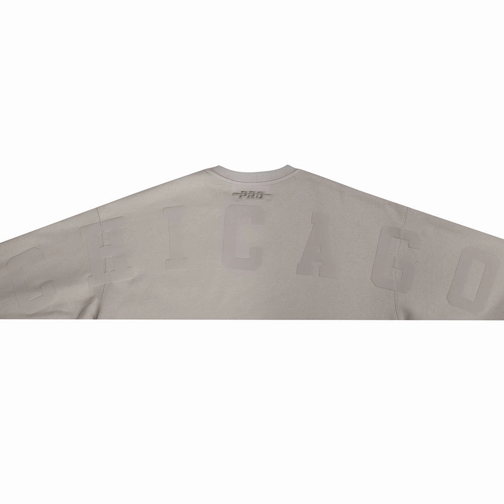 NFL CHICAGO BEARS WINGSPAN MEN'S DROP SHOULDER FLEECE CREWNECK (TAUPE)