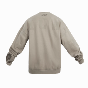 NFL CHICAGO BEARS WINGSPAN MEN'S DROP SHOULDER FLEECE CREWNECK (TAUPE)