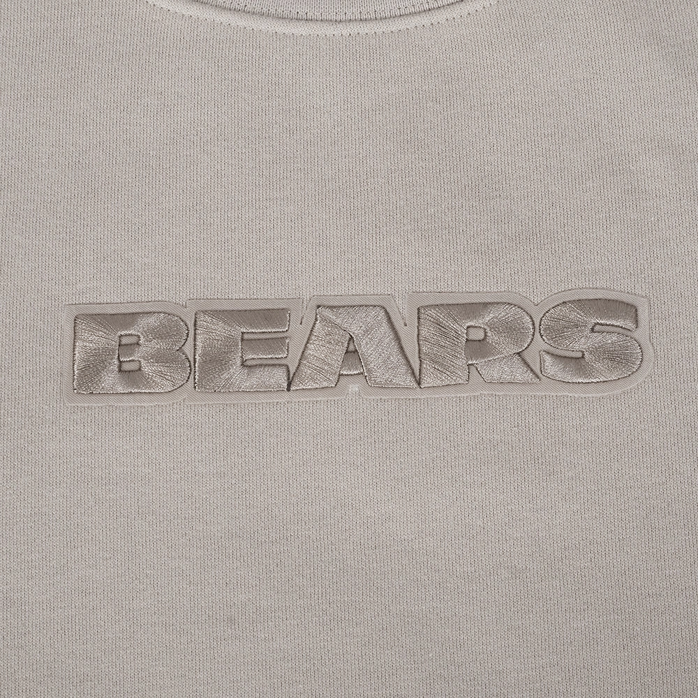 NFL CHICAGO BEARS WINGSPAN MEN'S DROP SHOULDER FLEECE CREWNECK (TAUPE)