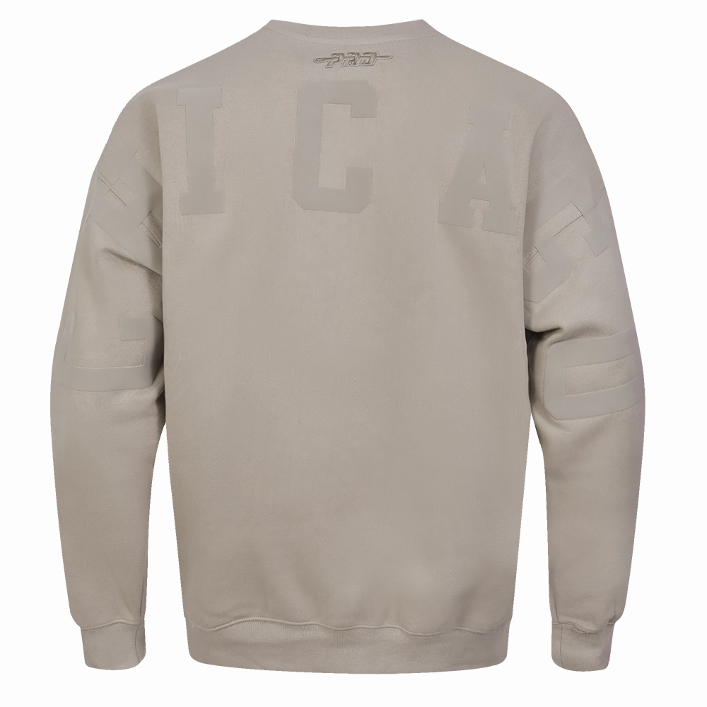 NFL CHICAGO BEARS WINGSPAN MEN'S DROP SHOULDER FLEECE CREWNECK (TAUPE)