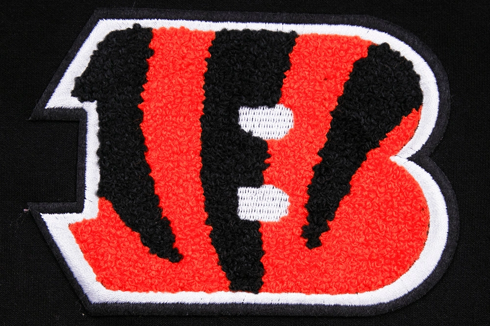 NFL CINCINNATI BENGALS CLASSIC CHENILLE  FULL ZIP HOODIE  (BLACK)