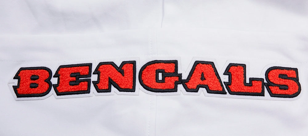 NFL CINCINNATI BENGALS CLASSIC CHENILLE FULL ZIP HOODIE  (WHITE)