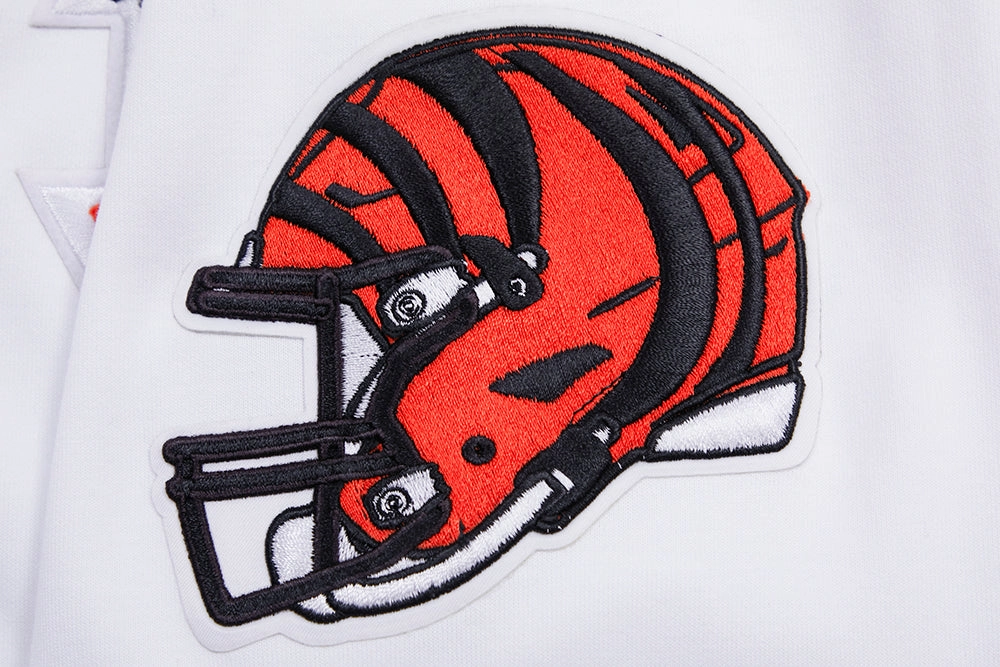 NFL CINCINNATI BENGALS CLASSIC CHENILLE FULL ZIP HOODIE  (WHITE)